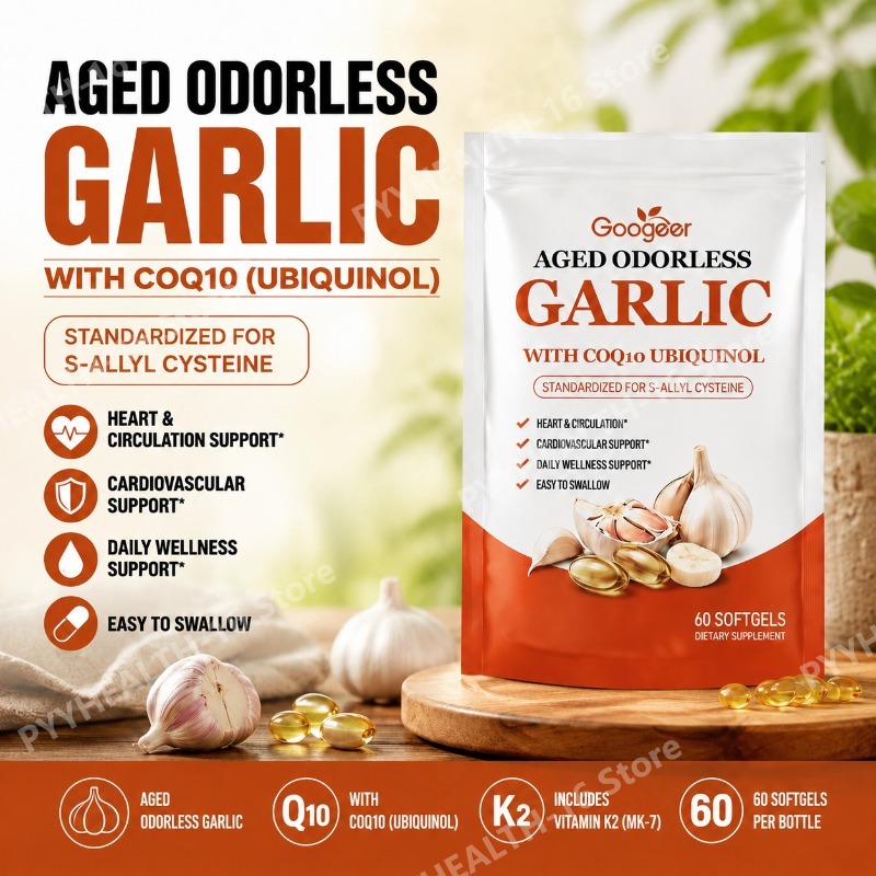 Coq10 Ubiquinol Softgel - Geurloze knoflook softgels met CoQ10 Ubiquinol